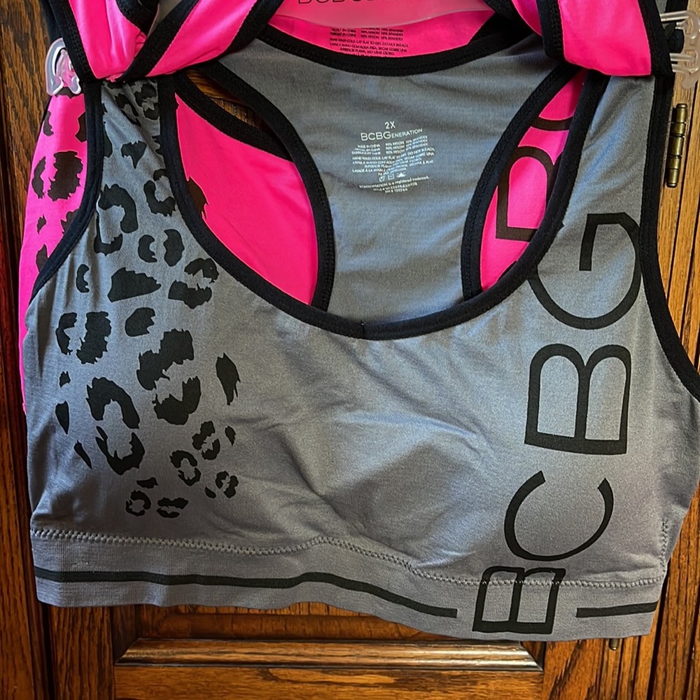 ‼️NWT BCBG 2 BRA PINK/GRAY COMFORT BRA SET - Picture 2 of 6